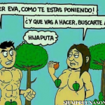 adan y eva, el paraiso,viñetas,humor grafico,humor,risas