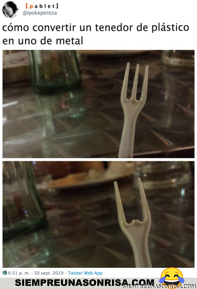 Como convertir un tenedor de plástico en uno de metal
