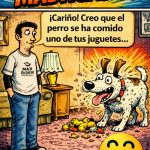 Juguete masticado, humor adulto, mascotas,