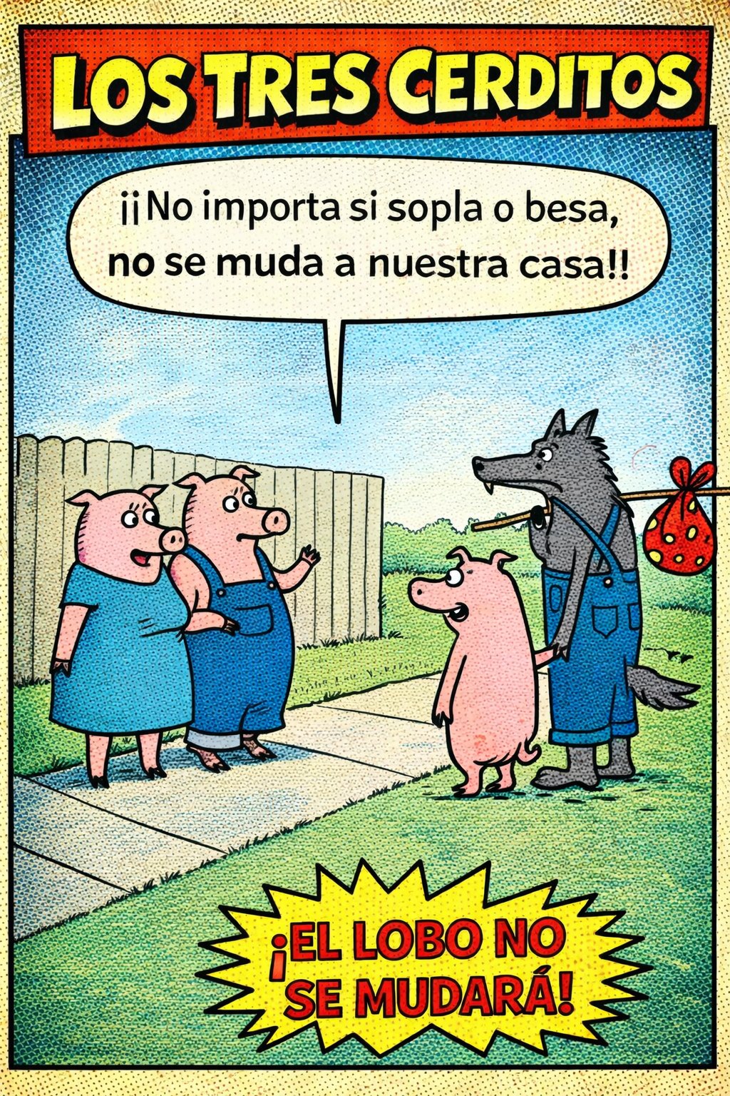 Los 3 cerditos y el lobo han crecido