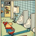 Problemas en el baño, humor de esquiadores