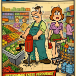 Caos en el supermercado...vibra todo con las obras