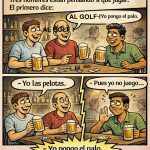 chiste amigos, golf, jugar, comic