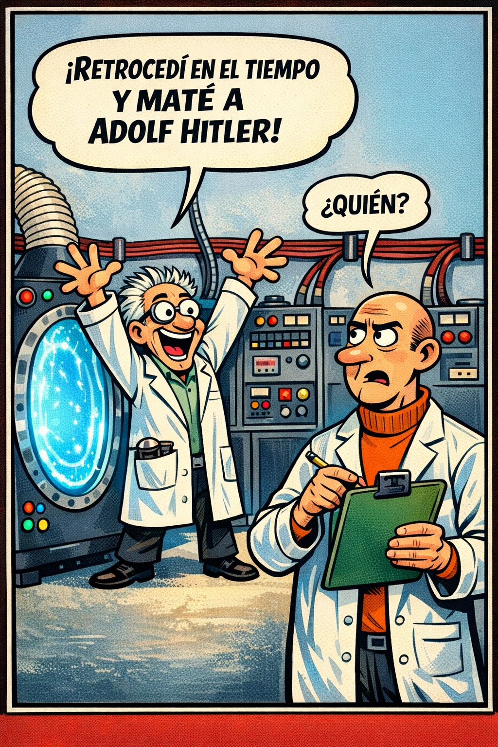hitler humor, maquina del tiempo, comics en español