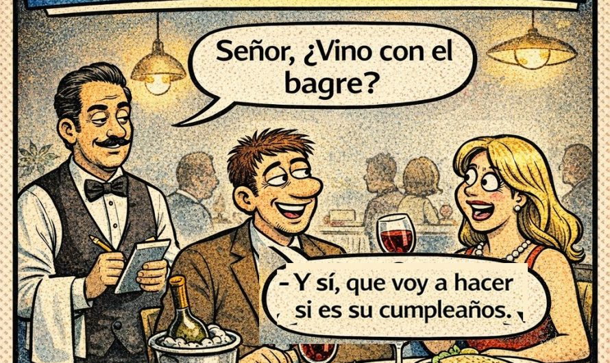 El marido lleva a cenar pescado a su mujer