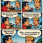 Menuda Boda, viñetas comicas, humor, novias , novios,sepulturero,enfermera