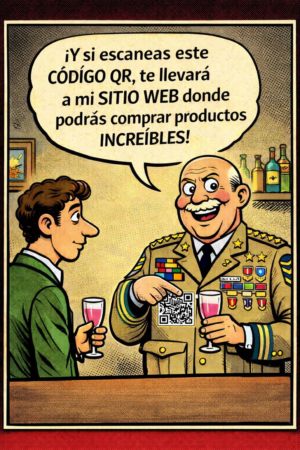 Militares con código QR