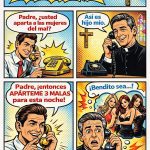 mujeres mal, curas, humor, padre