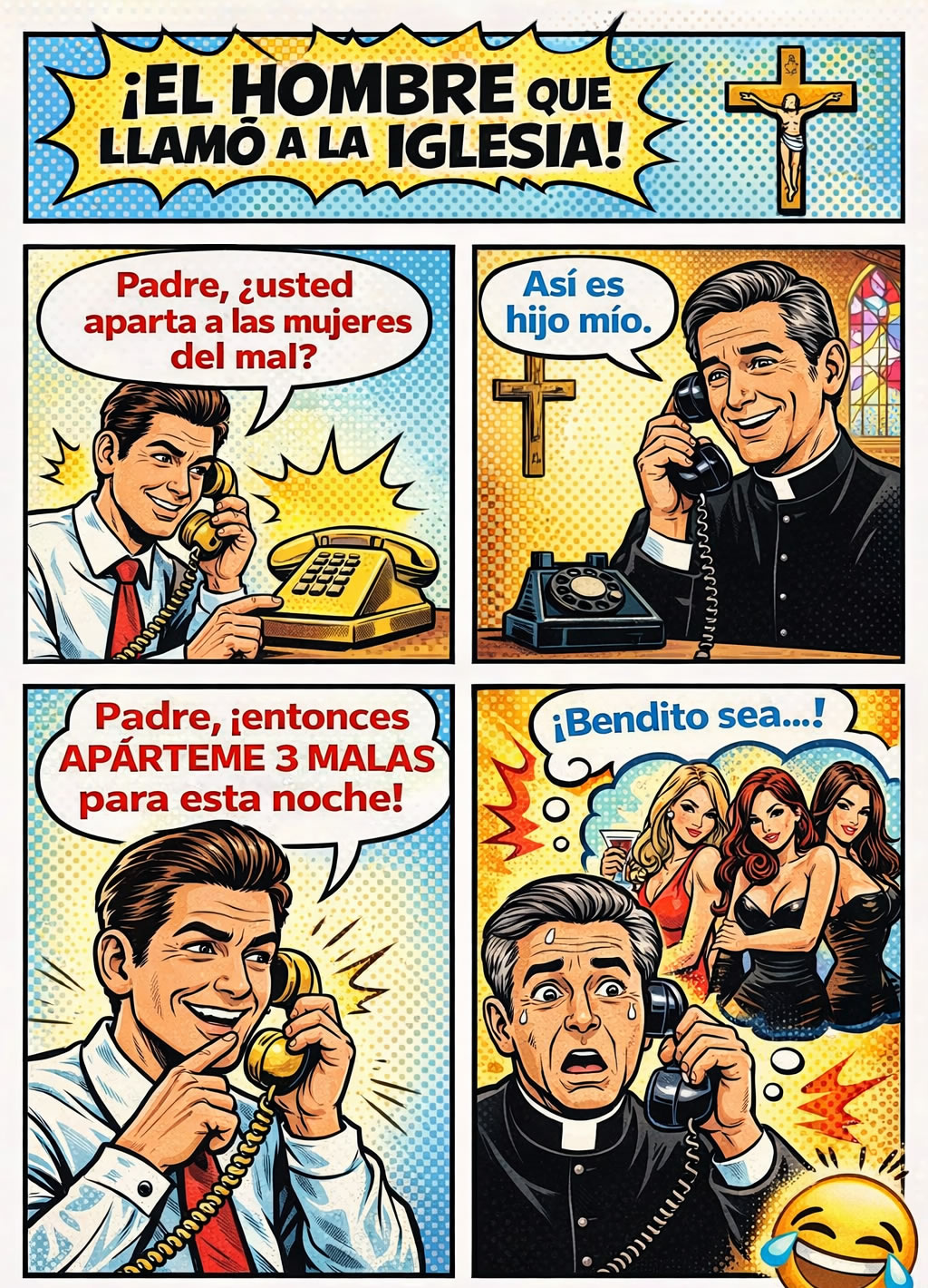 mujeres mal, curas, humor, padre