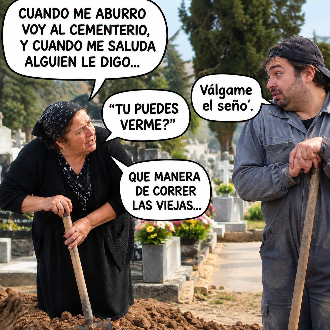 Uno va al cementerio buscando tranquilidad… y termina llevándose cada susto. 😂