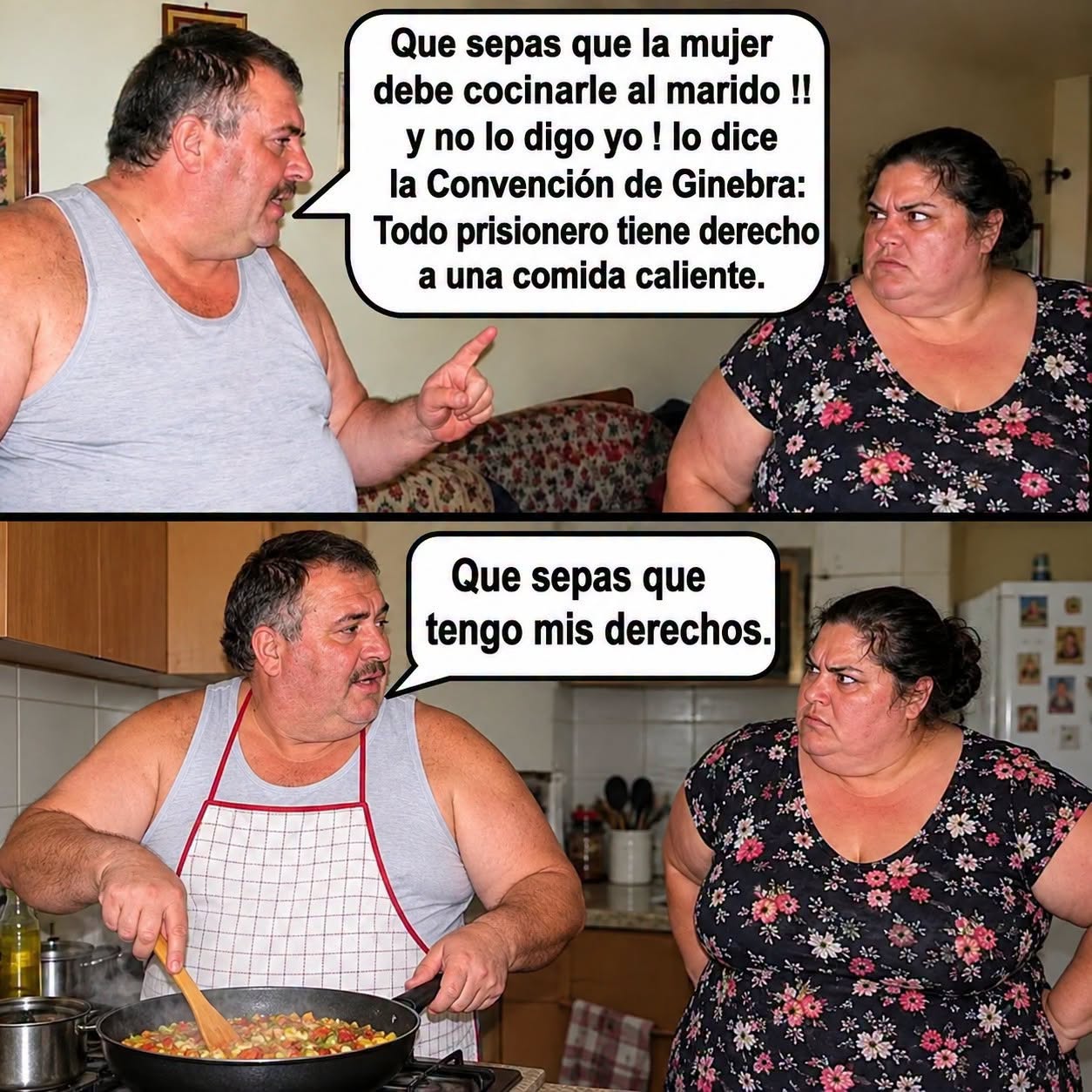Él tenía la ley. Ella, la mirada. Fin del debate matrimonial. 😂