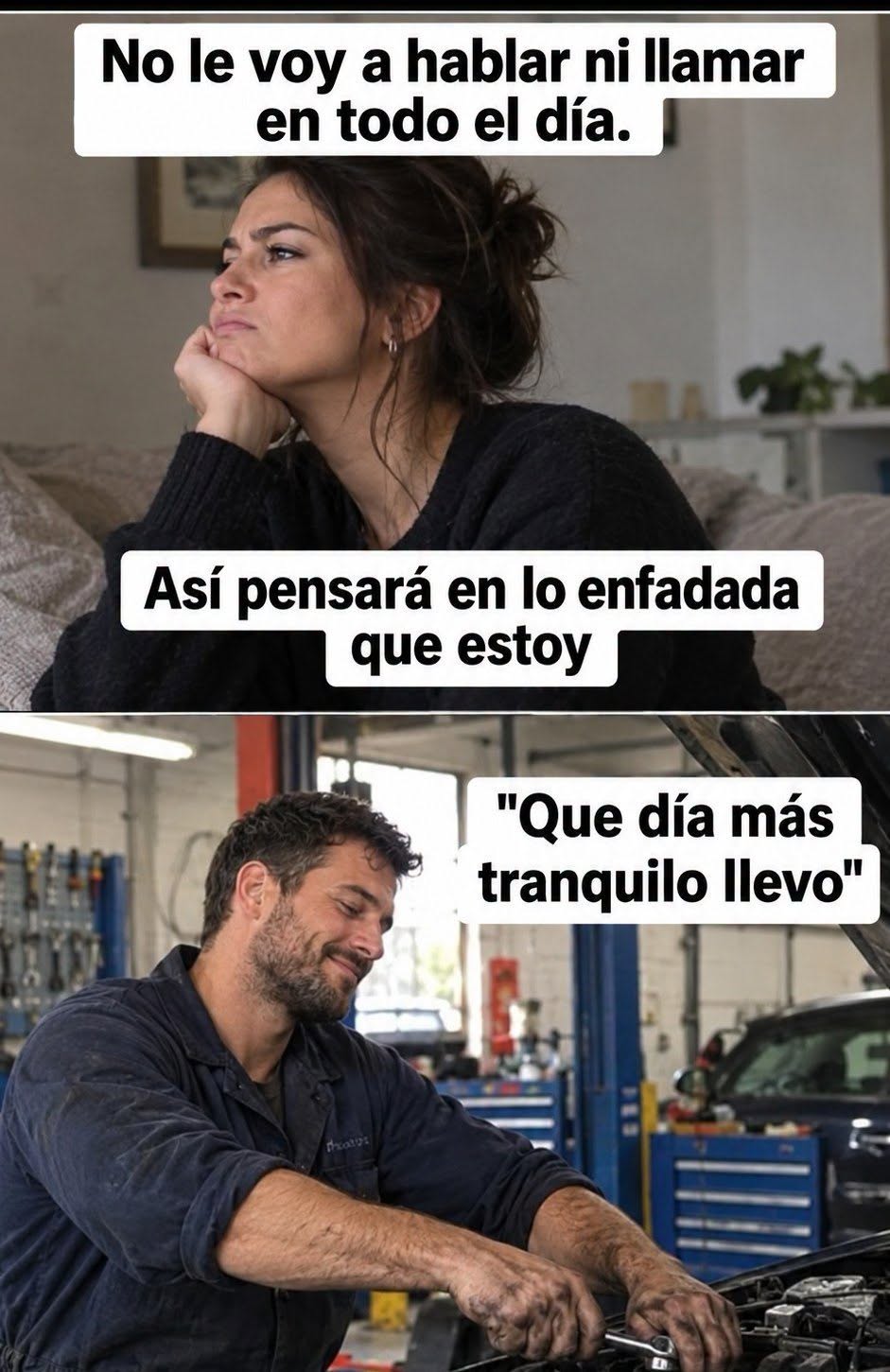 Ella creyendo que lo está castigando… él creyendo que le ha tocado el mejor día del mes.🤣