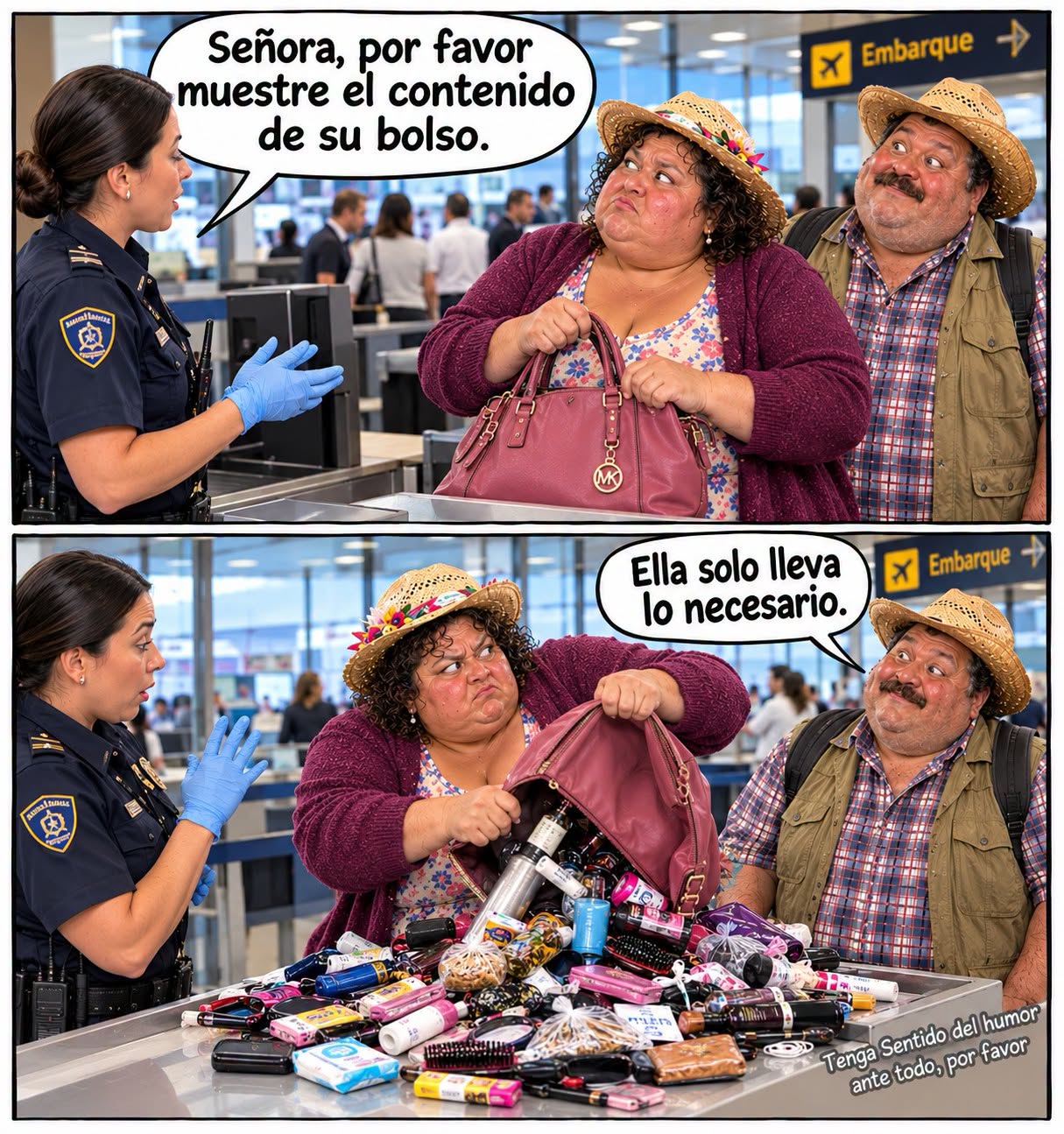 aeropuertos, bolsos de mujeres, memes graciosos