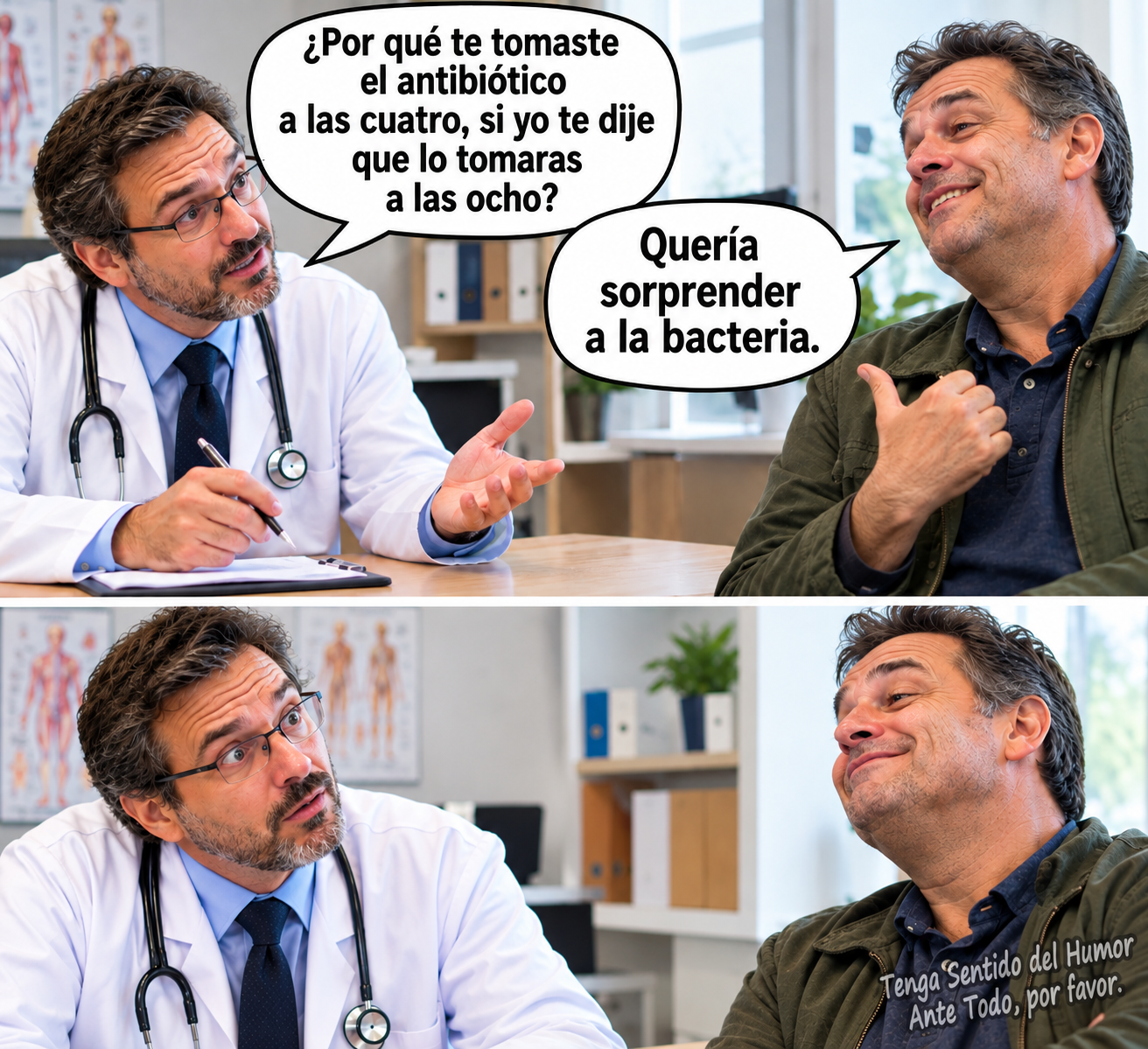 chistes de medicos, bacterias,humor memes,