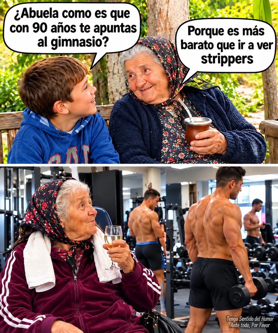 chistes de viejas, gimnasio,memes super graciosos, tenga sentido del humor ante todo por favor