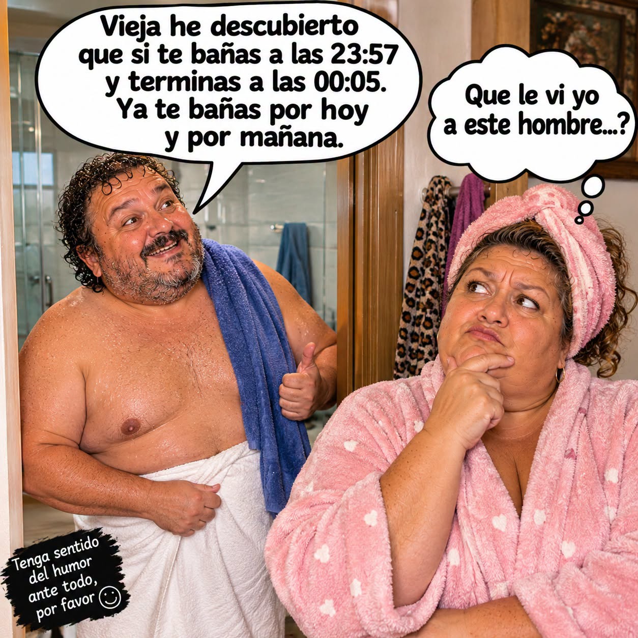 maridos, duchas,baño,humor,chistes