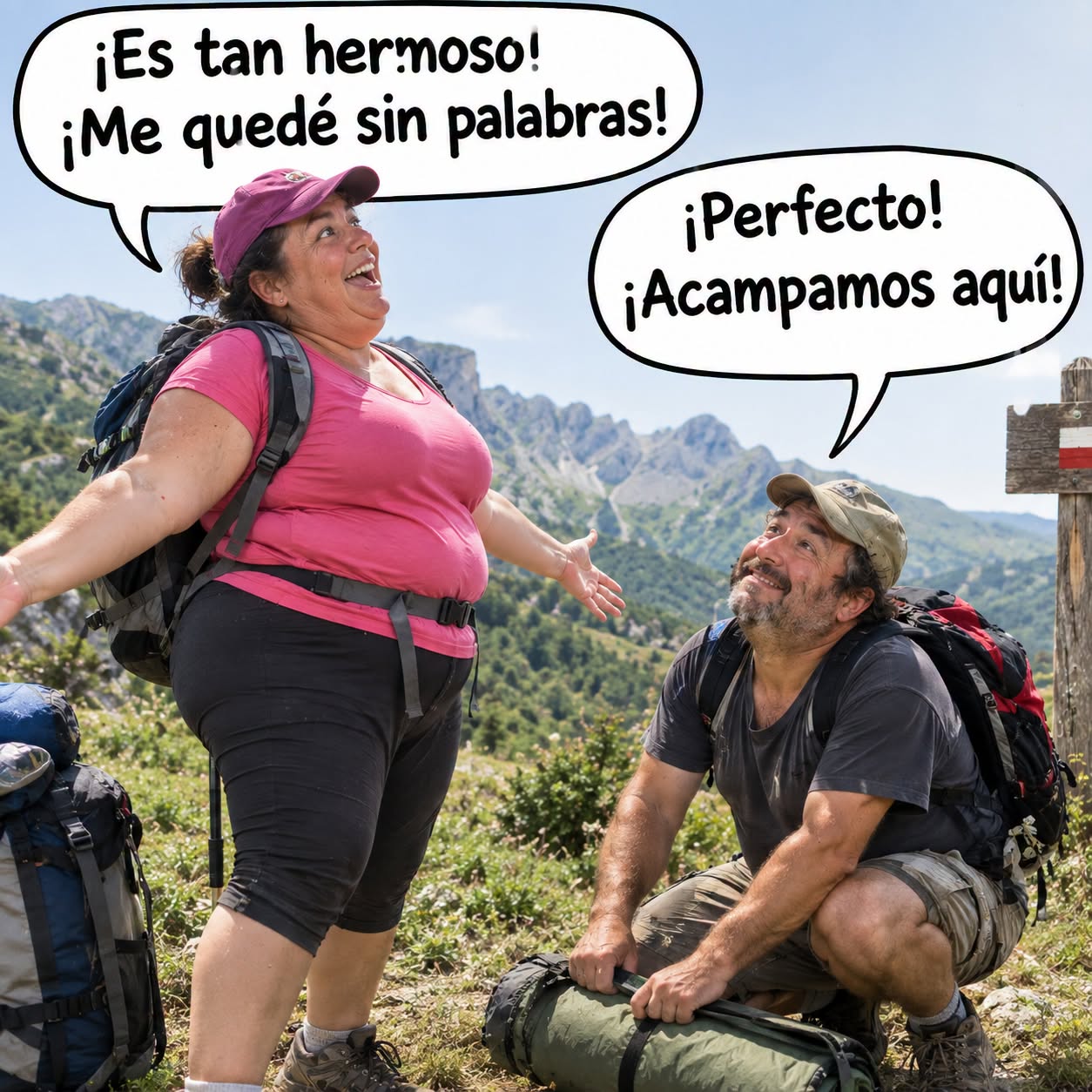 montaña,humor,campo,silencio,chistes,parejas