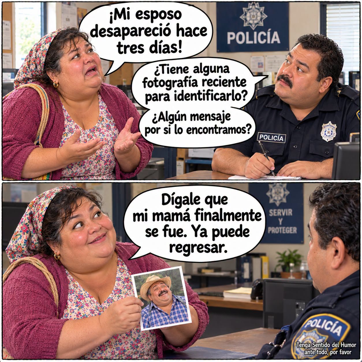 policias,humor,desaparición,suegras chistes, humor de suegras