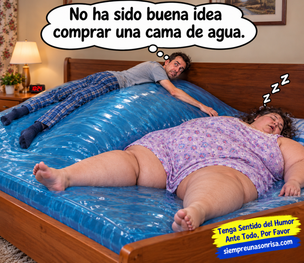 camas de agua, humor, parejas, chistes de matrimonios