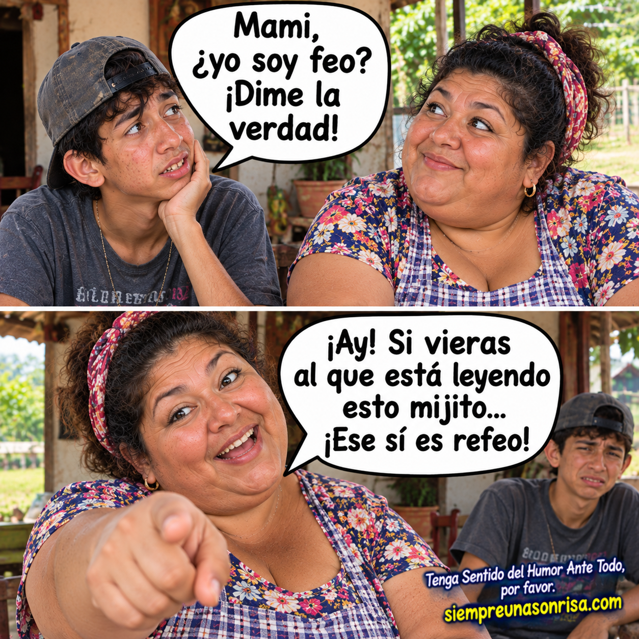 chiste de madre e hijo, humor absurdo, chistes graciosos, mamá soy feo, humor familiar,