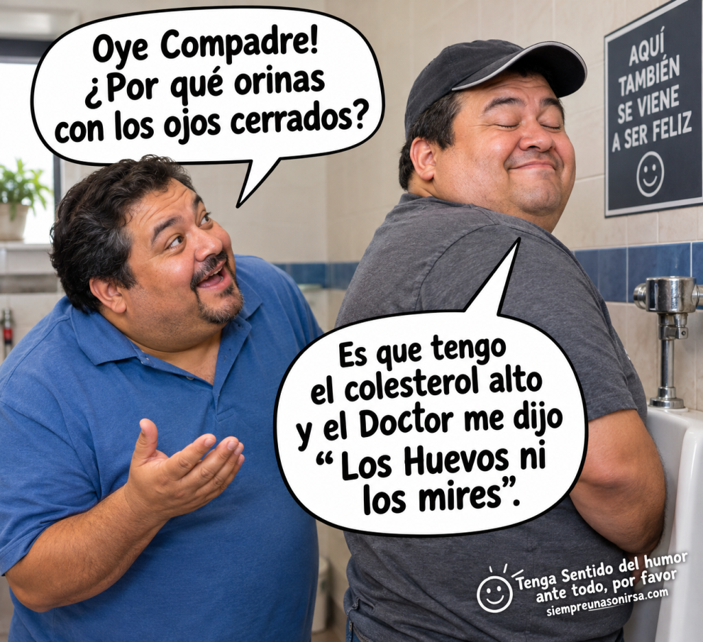 chiste, humor, colesterol, huevos, doctor, baño, chistes cortos, humor gráfico,