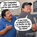 chiste, humor, colesterol, huevos, doctor, baño, chistes cortos, humor gráfico,