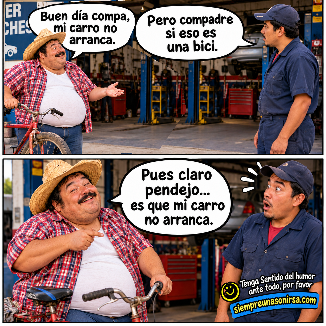 chistes cortos, mejores chistes en español, mecanicos