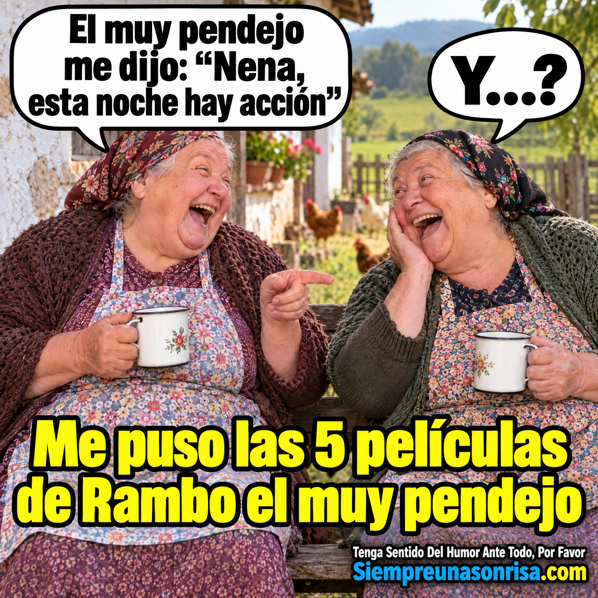 chistes de abuelas, humor, rambo, ancianas entrañables