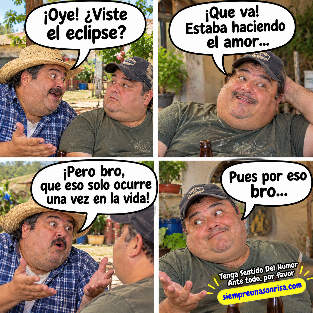 chistes de amigos, eclipse, hacer el amor, oportunidades, siempre una sonrisa