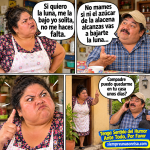 chistes de matrimonios, parejas discutiendo, luna, compadres, fuera de casa