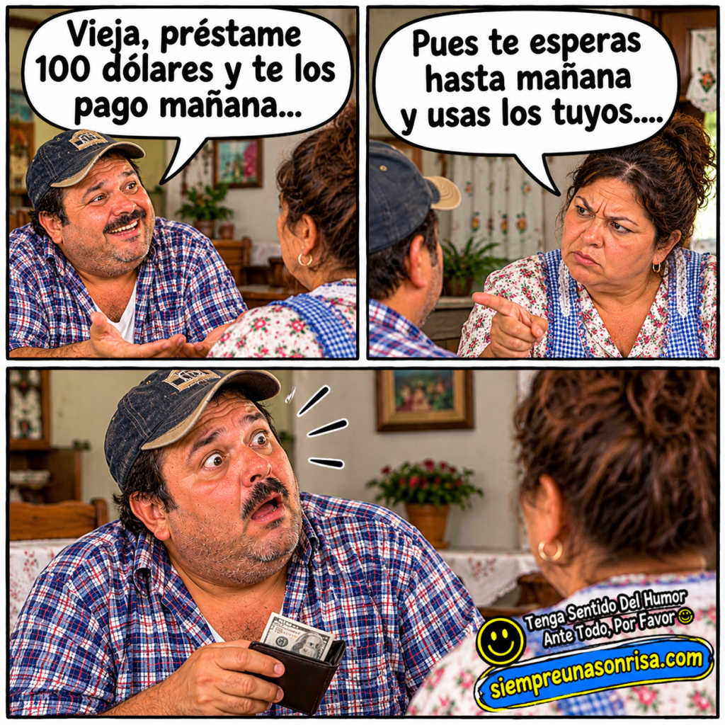 chistes, humor, chiste corto, parejas, matrimonio, dinero, préstamo, dinero prestado,