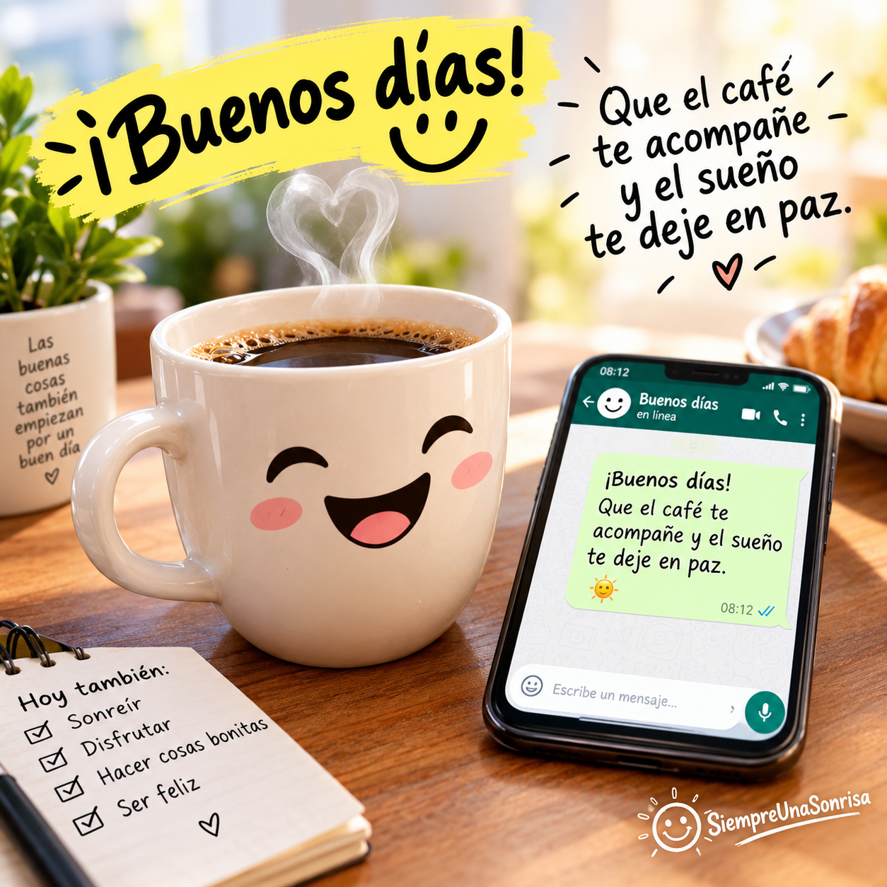 frases de buenos días para WhatsApp originales y divertidas