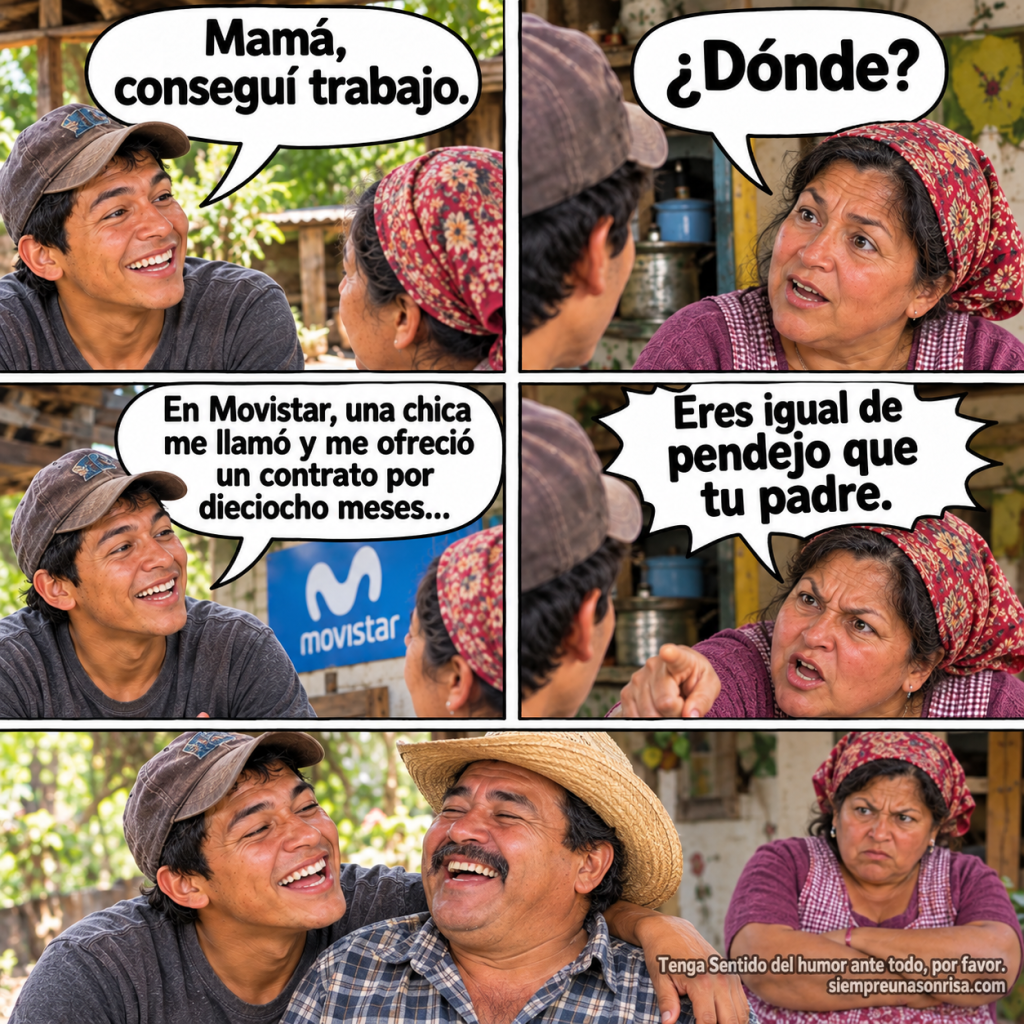 humor familiar, madre e hijo, bromas, chiste corto, telefonía, compañías telefónicas, humor español,