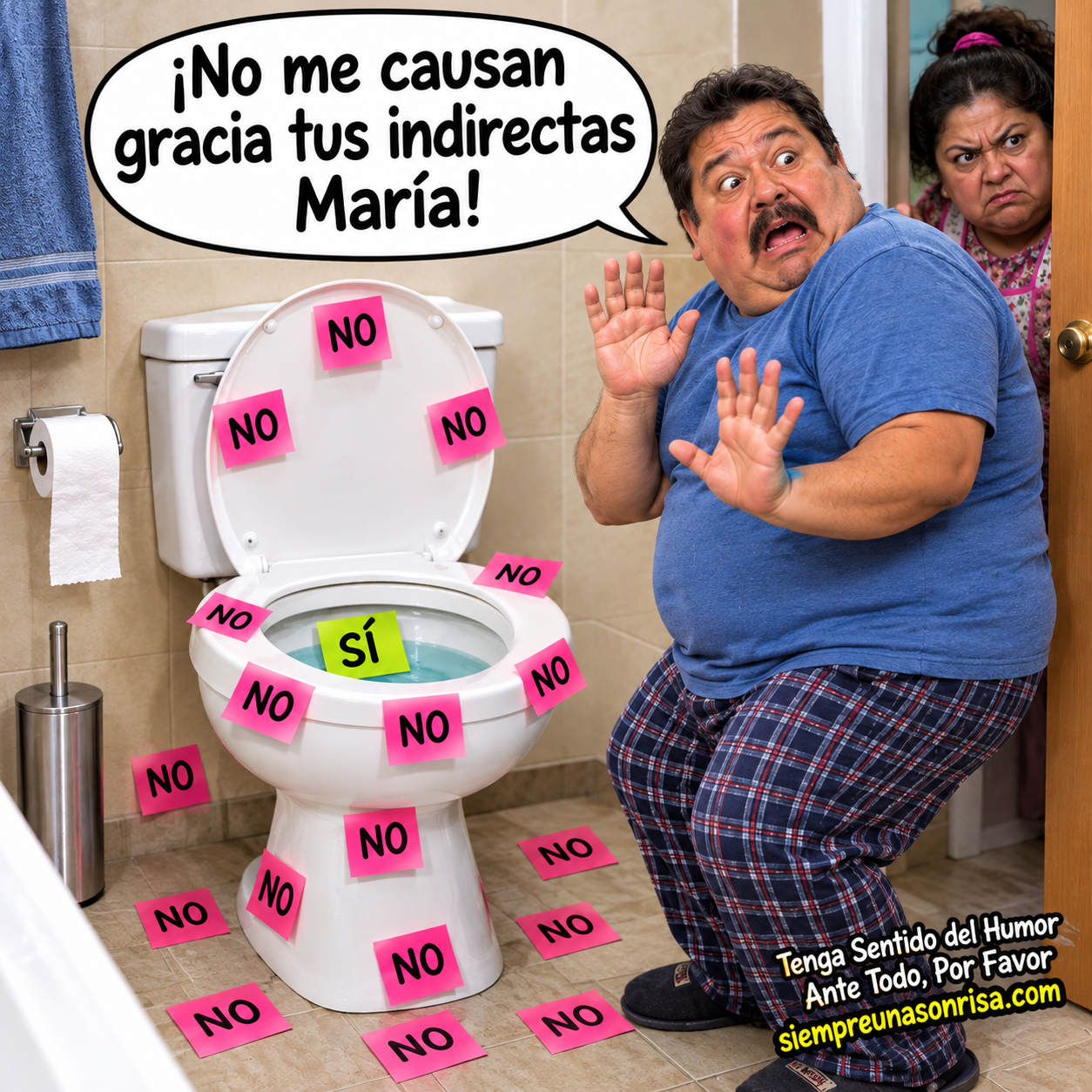 matrimonio, vida en pareja, baño, humor cotidiano, situaciones graciosas, memes, bromas,