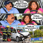 memes divertidos, siempre una sonrisa, humor, profesor y alumna, autoescuela, carnet de conducir, bomberos