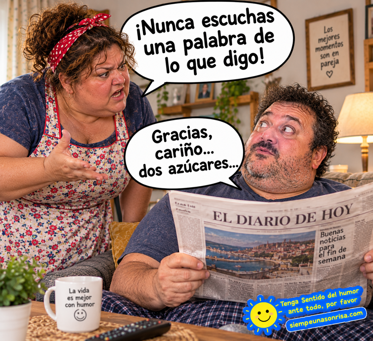 memes graciosos, chistes de marido y mujer, humor de pareja, chistes cortos, humor cotidiano, viñetas cómicas,